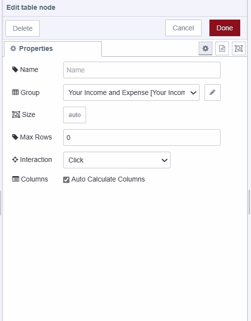 "Screenshot displaying the ui-table widget configuration"